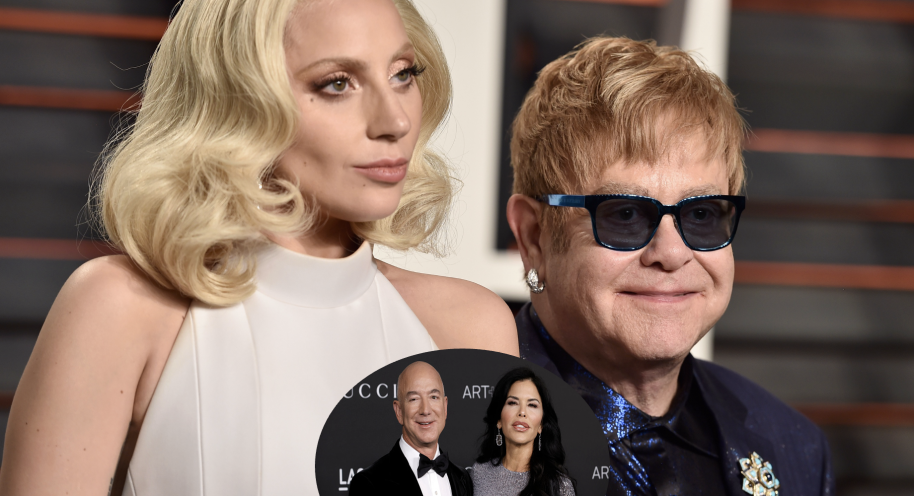 Lady Gaga, Elton John, Jeff Bezos, Lauren Sánchez